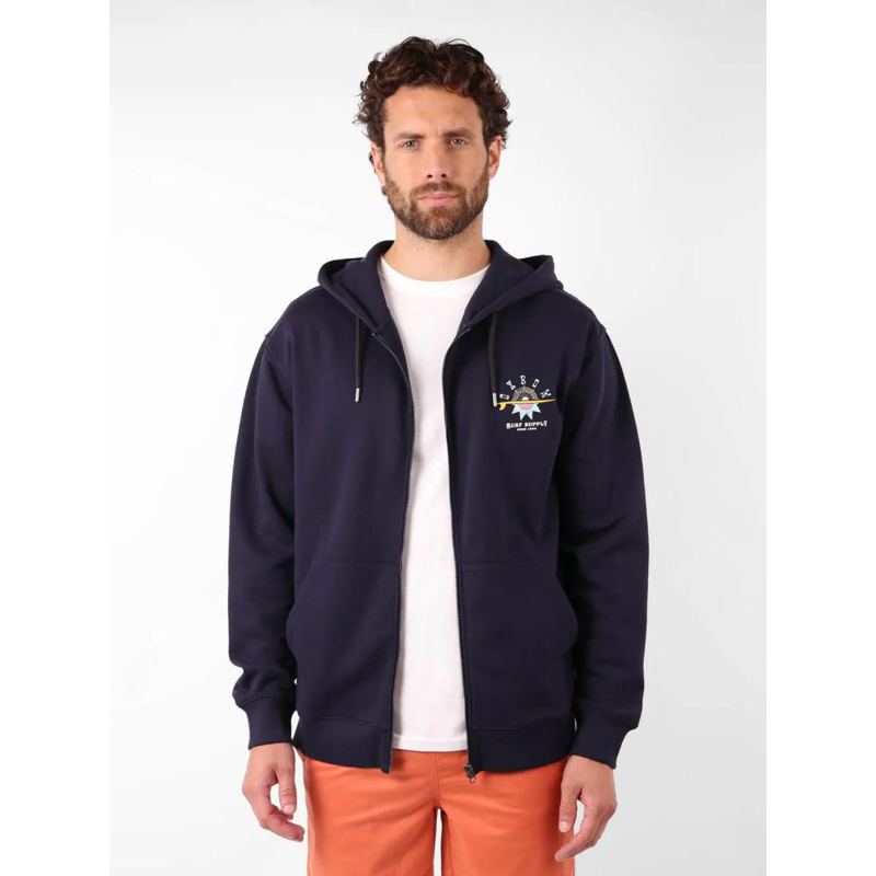 Sweat à capuche zippé sandbar bleu marine homme - Oxbow