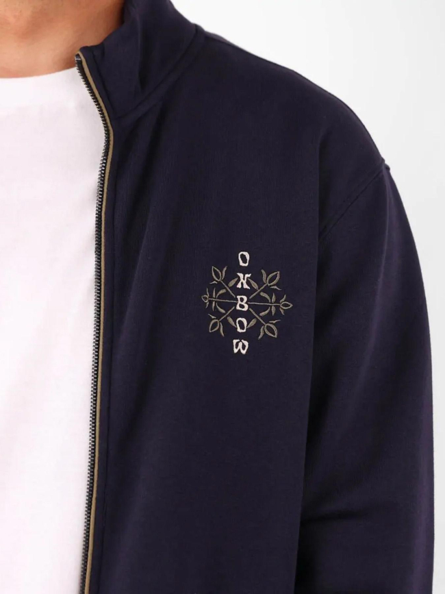Sweat zippé tabula bleu marine homme - Oxbow