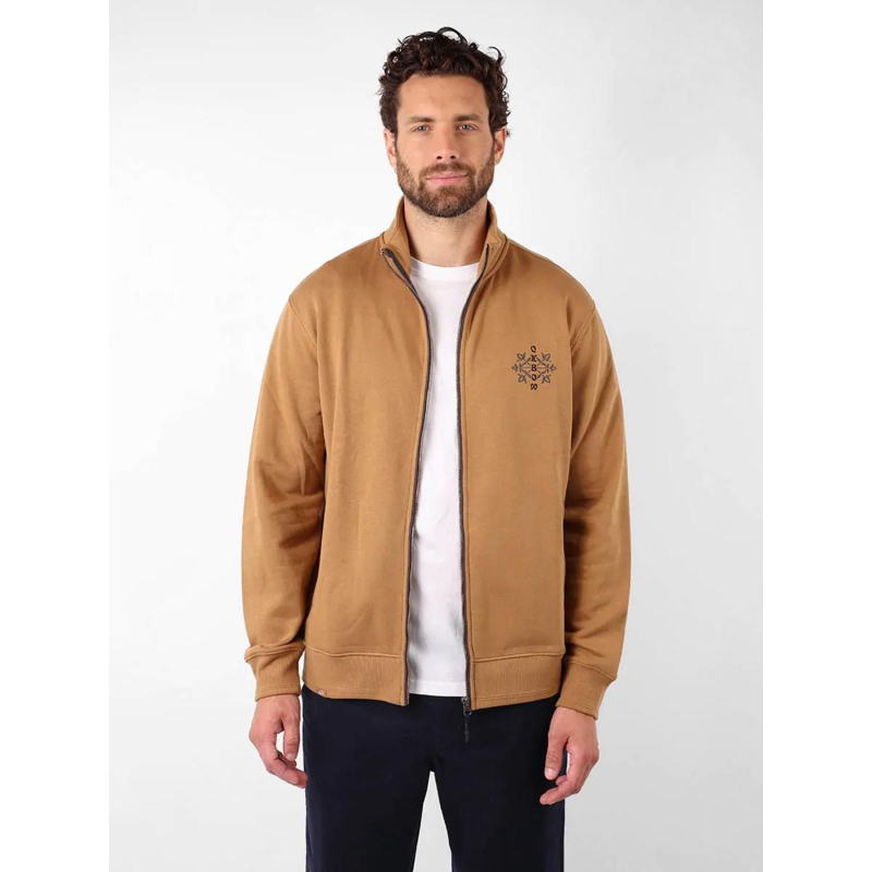 Sweat zippé tabula marron homme - Oxbow