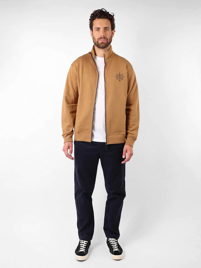 Sweat zippé tabula marron homme - Oxbow