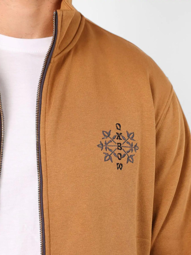 Sweat zippé tabula marron homme - Oxbow