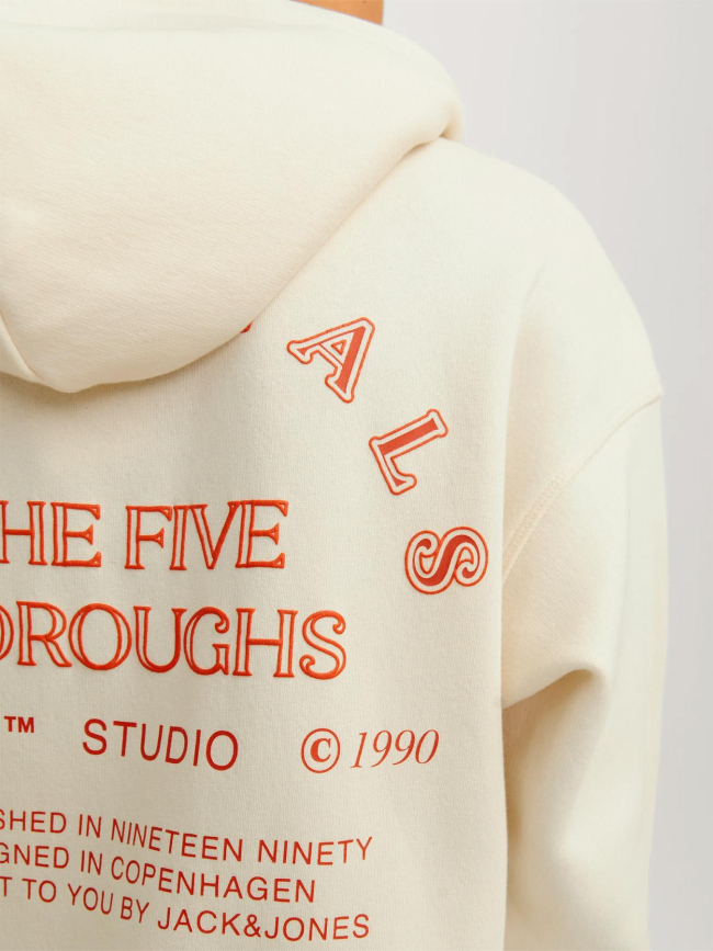 Sweat à capuche brooklyn beige garçon - Jack & Jones