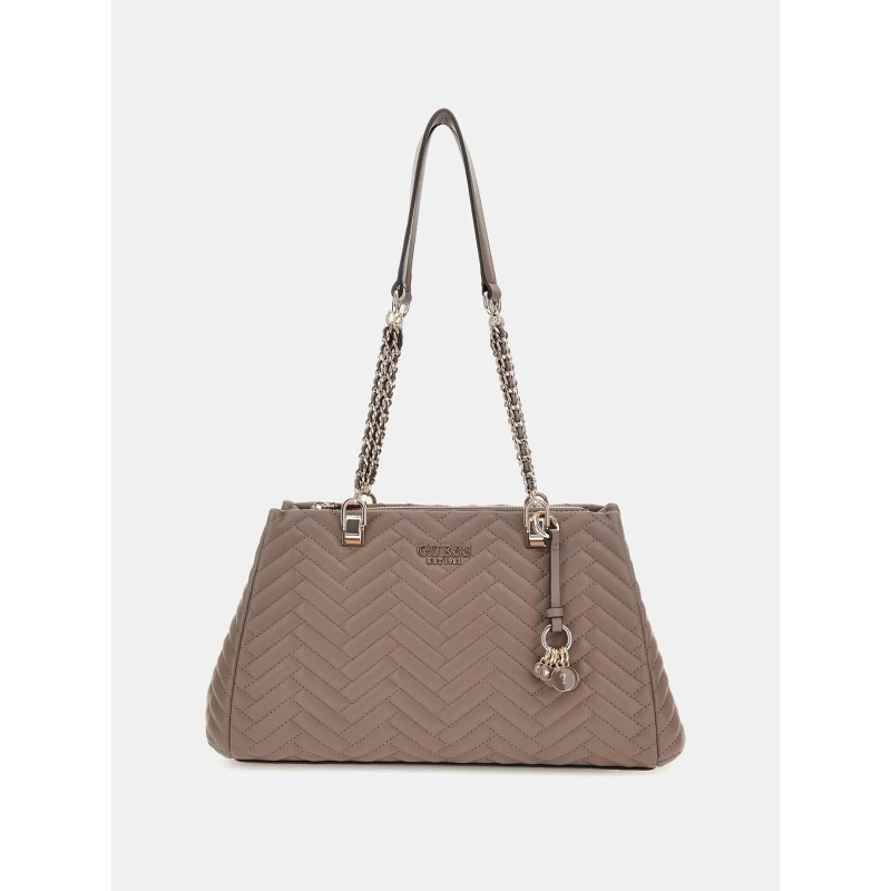 Sac bandoulière matelassé anning marron femme - Guess