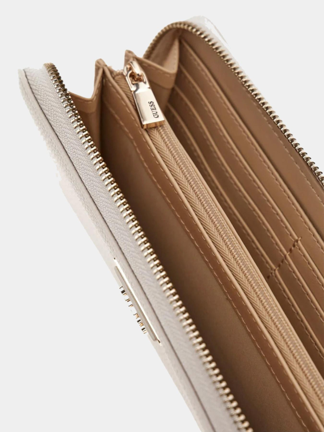 Maxi portefeuille laurel beige femme - Guess