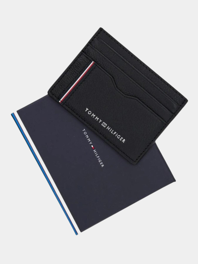 Porte-cartes cuir holder bleu marine unisexe - Tommy Hilfiger