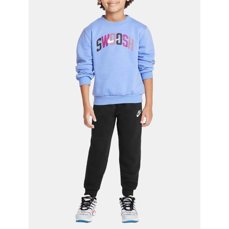 Ensemble sweat jogging nsw fleece noir bleu bébé - Nike