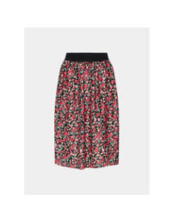 Jupe kogeleme à motif floral noir et rouge fille - Only