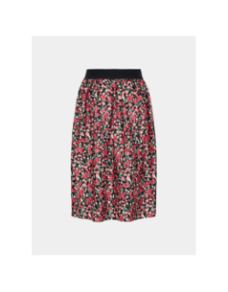 Jupe kogeleme à motif floral noir et rouge fille - Only