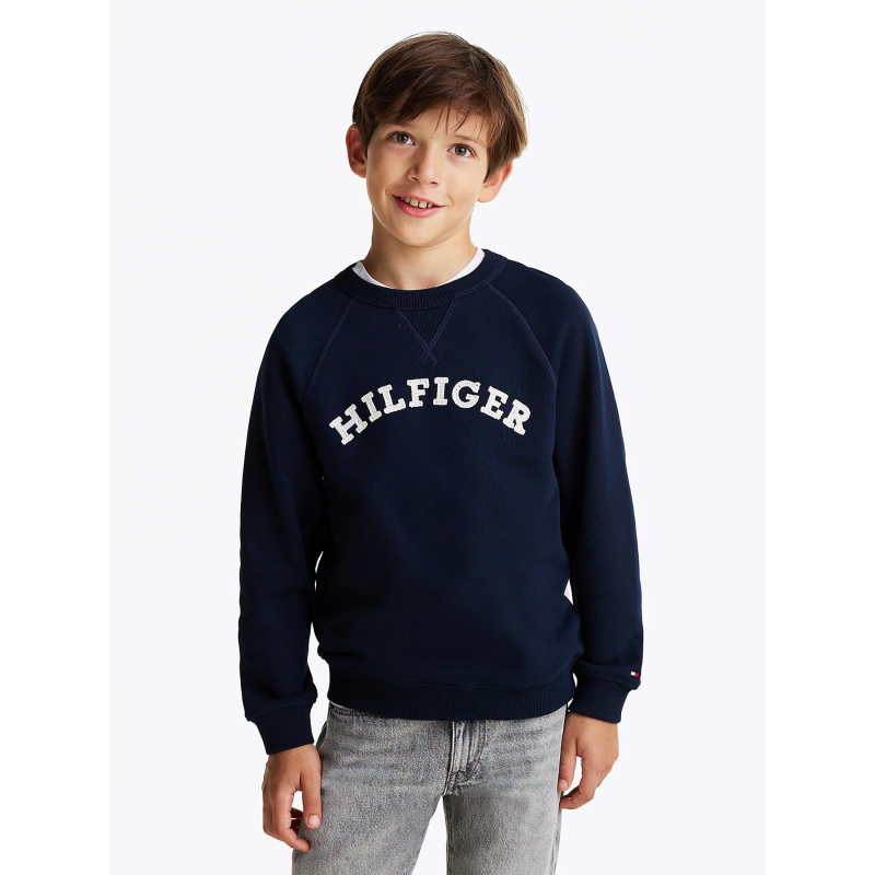 Sweatshirt monotype logo bleu marine enfant - Tommy Hilfiger
