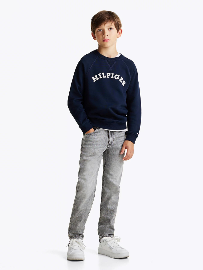 Sweatshirt monotype logo bleu marine enfant - Tommy Hilfiger