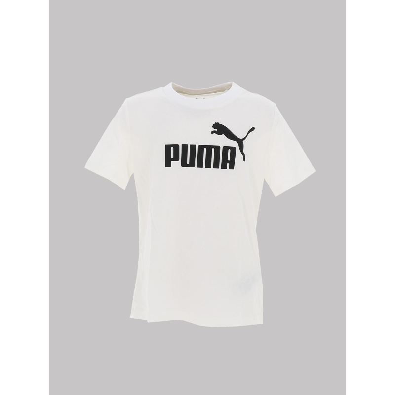 T-shirt à manches courtes essential logo blanc fille - Puma