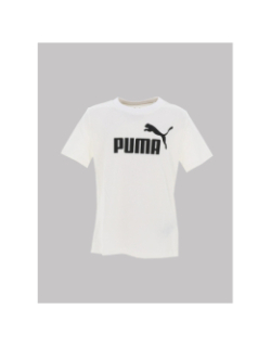 T-shirt à manches courtes essential logo blanc fille - Puma
