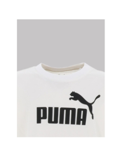 T-shirt à manches courtes essential logo blanc fille - Puma