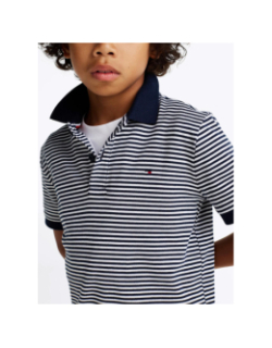Polo rayé interlock bleu marine garçon - Tommy Hilfiger