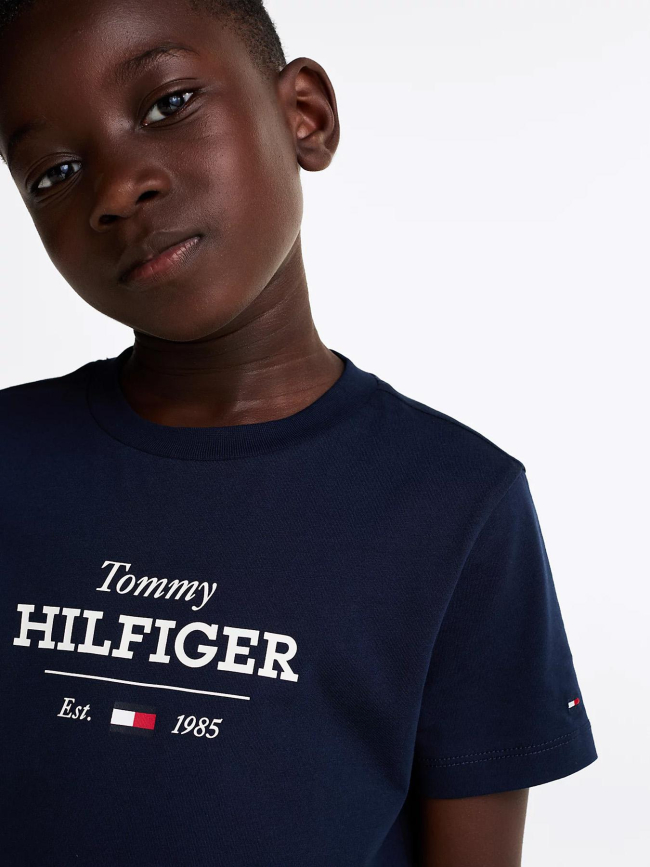 T-shirt monotype regular bleu marine garçon - Tommy Hilfiger