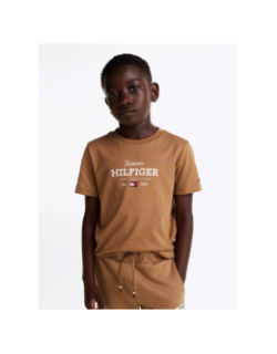 T-shirt monotype regular marron garçon - Tommy Hilfiger