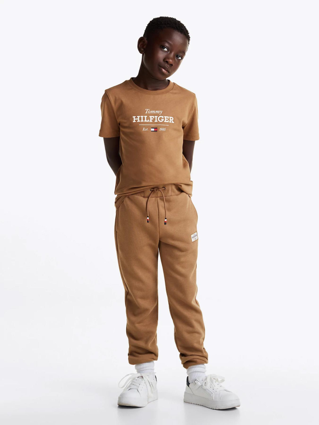 T-shirt monotype regular marron garçon - Tommy Hilfiger