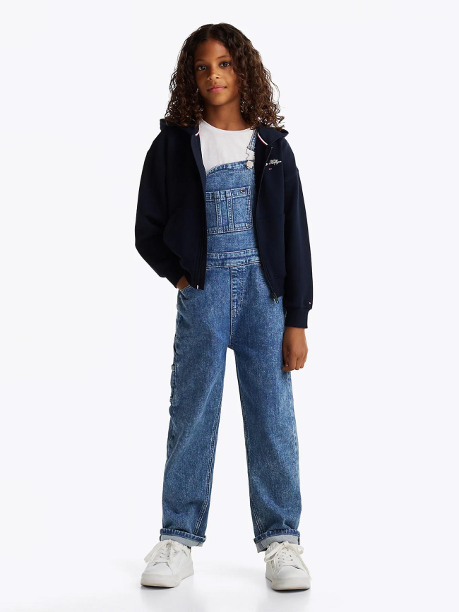 Sweat à capuche zippé varsity bleu marine fille - Tommy Hilfiger