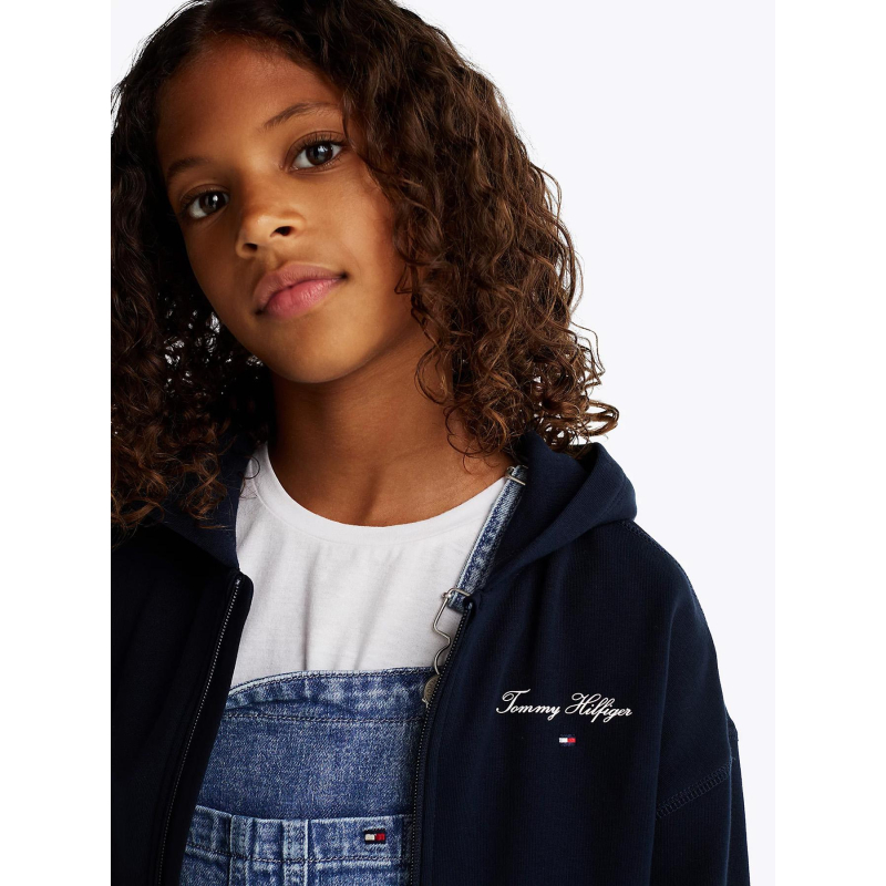 Sweat Tommy Hilfiger Femme Bleu Marine à Capuche Femme Pull Tommy