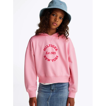 Sweat-shirt à Capuche Guess Pour Garçon - Coton, Manches Longues, Logo Frontal - Coupe Décontractée
