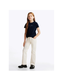 T-shirt script slim bleu marine fille - Tommy Hilfiger