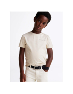 T-shirt corporate mini logo beige garçon - Tommy Hilfiger