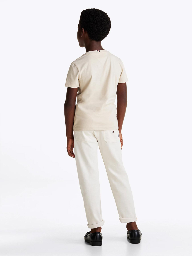T-shirt corporate mini logo beige garçon - Tommy Hilfiger