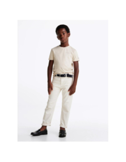 T-shirt corporate mini logo beige garçon - Tommy Hilfiger