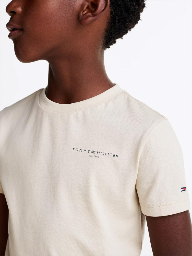 T-shirt corporate mini logo beige garçon - Tommy Hilfiger