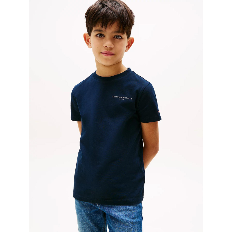 T-shirt corporate mini logo bleu marine garçon - Tommy Hilfiger