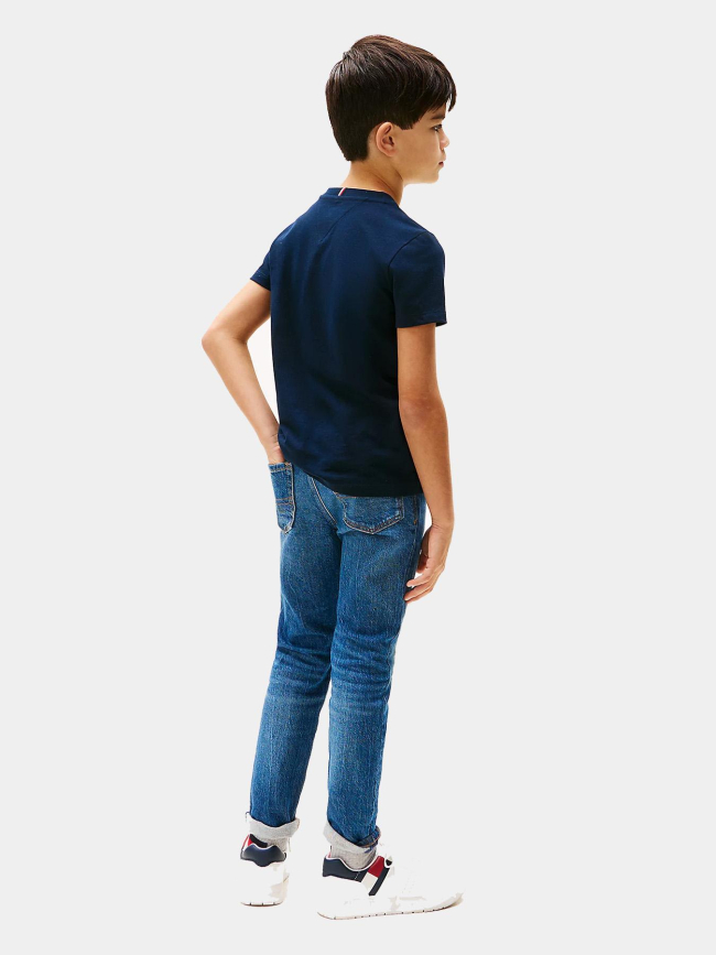 T-shirt corporate mini logo bleu marine garçon - Tommy Hilfiger