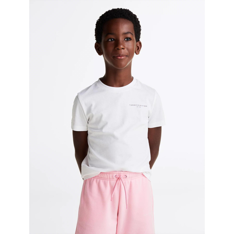 T-shirt corporate mini logo blanc garçon - Tommy Hilfiger