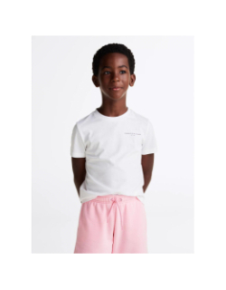 T-shirt corporate mini logo blanc garçon - Tommy Hilfiger