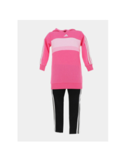 Ensemble de survêtement 3s rose et noir bébé - Adidas