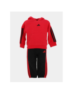 Ensemble sweat capuche jogging 3S noir rouge enfant - Adidas