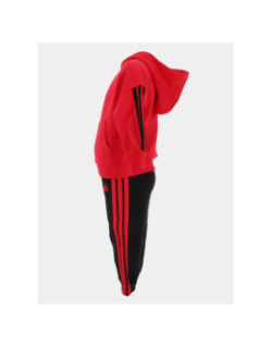Ensemble sweat capuche jogging 3S noir rouge enfant - Adidas