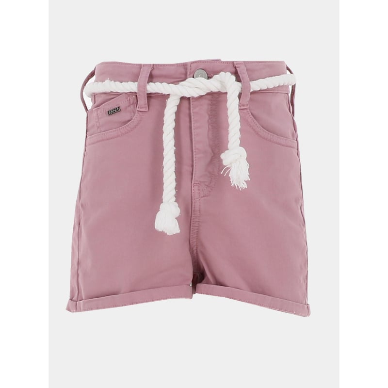 Short taille haute tiko rose fille - Le Temps des Cerises