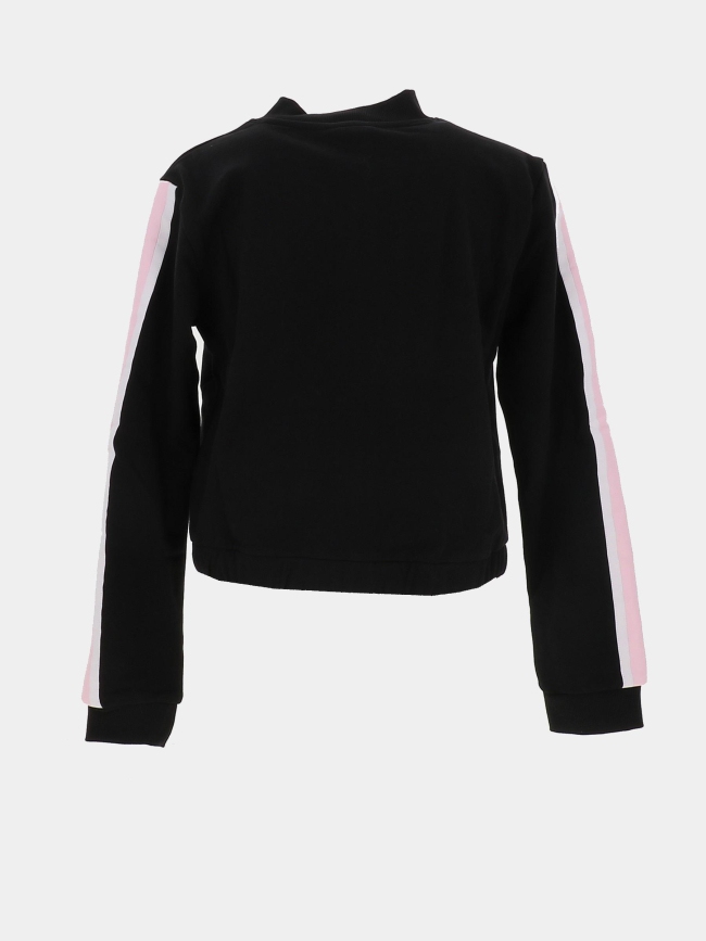Sweat zippé active top noir et rose fille - Guess