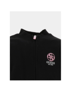 Sweat zippé active top noir et rose fille - Guess