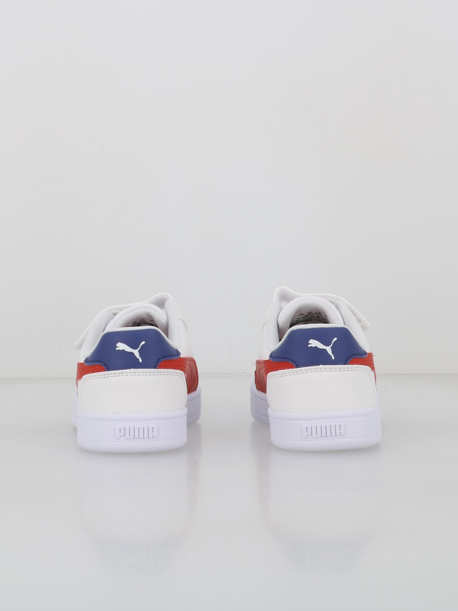 Baskets à scratch caven 2 ps blanc rouge enfant - Puma