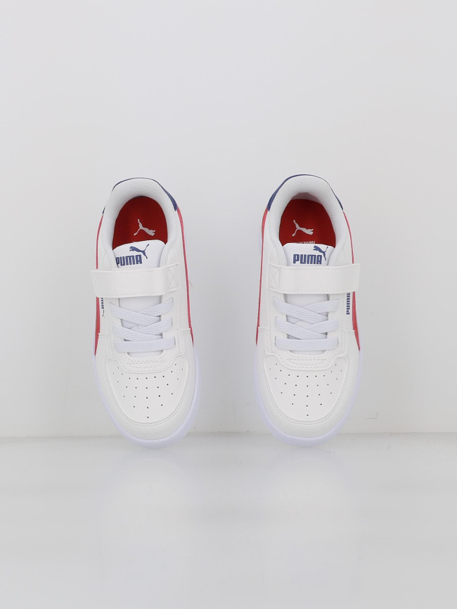 Baskets à scratch caven 2 ps blanc rouge enfant - Puma