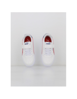 Baskets à scratch caven 2 ps blanc rouge enfant - Puma