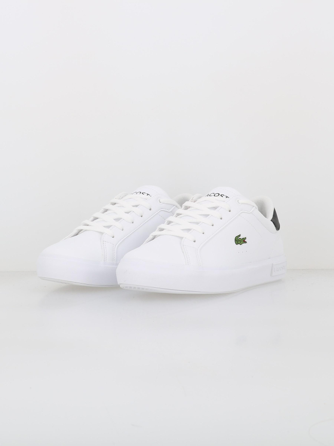 Baskets powercourt blanc noir enfant - Lacoste