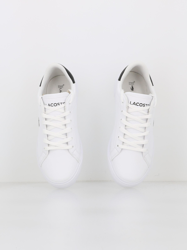 Baskets powercourt blanc noir enfant - Lacoste