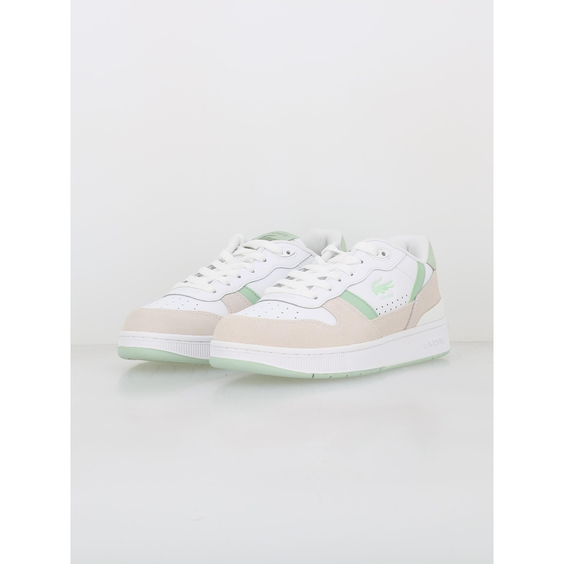 Baskets t-clip set sage blanc vert femme Lacoste wimod