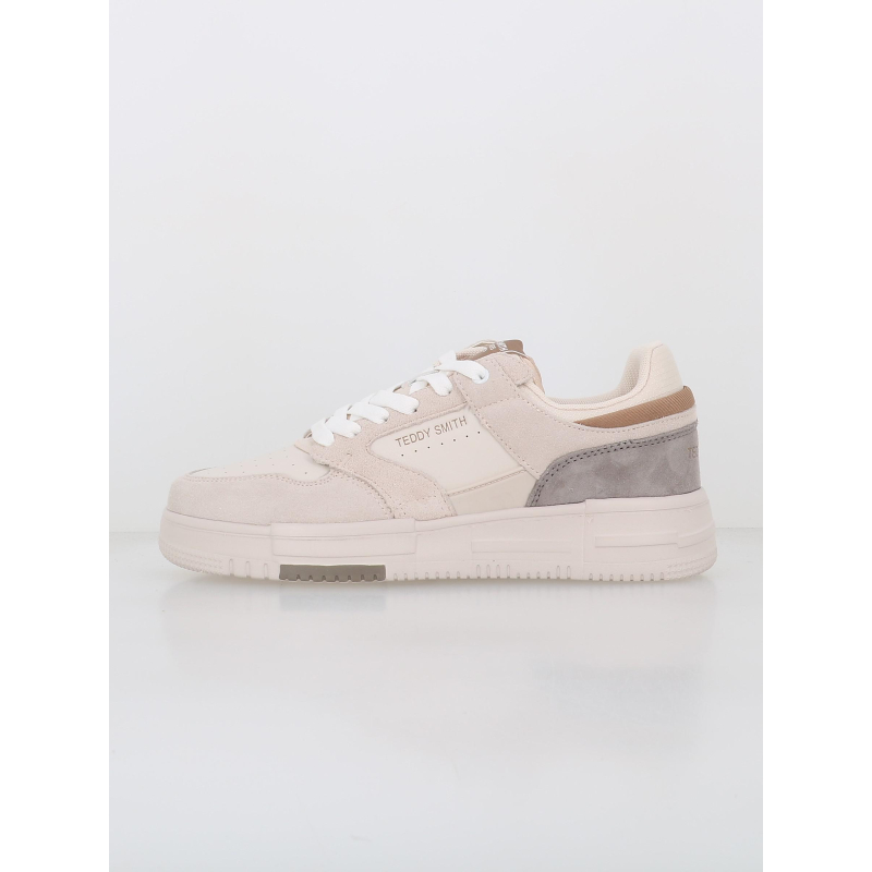 Baskets en cuir cro beige homme - Teddy Smith