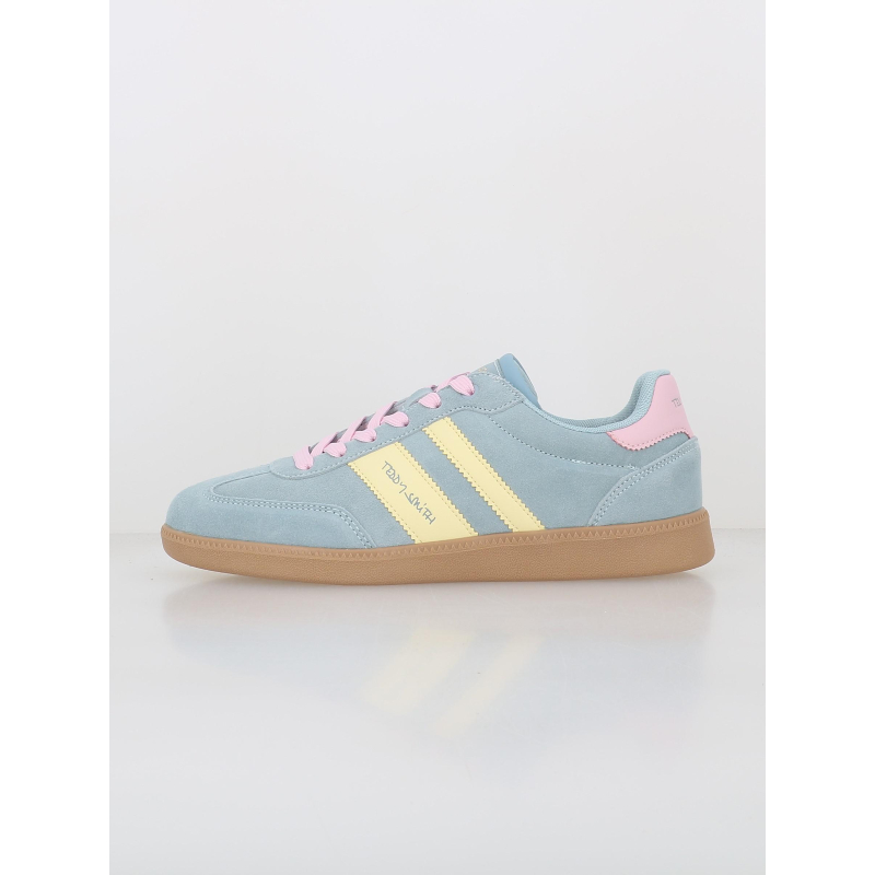 Baskets suédé retro bleu rose jaune femme - Teddy Smith