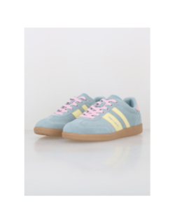 Baskets suédé retro bleu rose jaune femme - Teddy Smith
