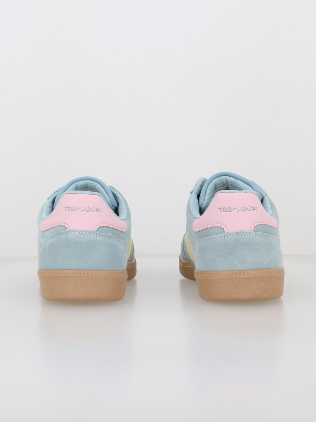 Baskets suédé retro bleu rose jaune femme - Teddy Smith
