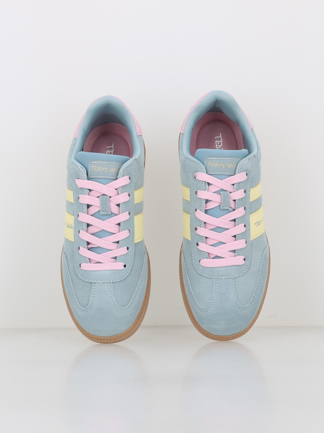 Baskets suédé retro bleu rose jaune femme - Teddy Smith